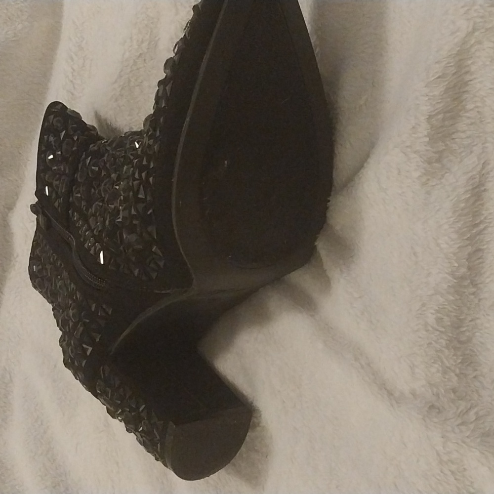 Forever Rhinestone Boots/Booties BLACK 9 - Picture 7 of 10